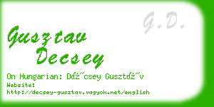gusztav decsey business card